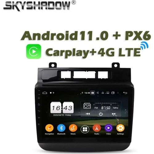 Wireless Carplay PX6 DSP IPS Android 10.0 4GB + 64G Car DVD Player GPS RDS Radio wifi Bluetooth 5.0 For VW Touareg 2011 - 2017