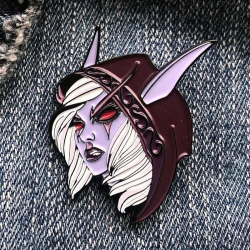 Sylvanas Dark Lady Windrunner Brooch Pins Enamel Metal Badges Lapel Pin Brooches Jackets Jeans Fashion Jewelry Accessories