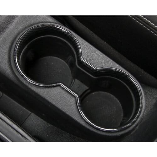 Carbon Fiber Black Car Front Water Cup Holder Frame Trim Sticker Car-covers For Jeep Wrangler 2011-2017 Car-styling New