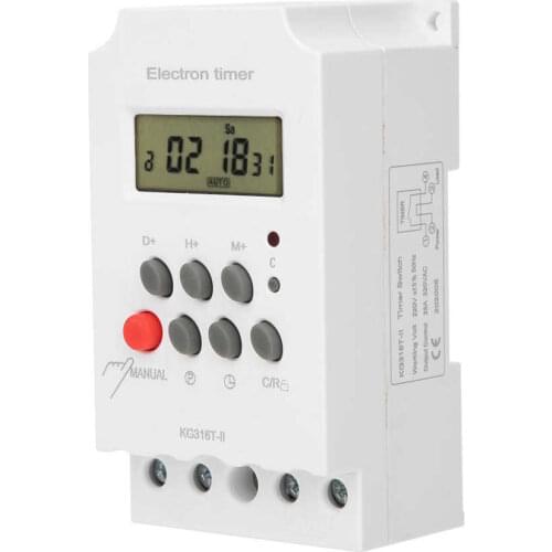 Digital Time Switch LCD Display Micro-Computer Electron Timer Switch ABS 220V KG316T-II Timer Control Switch