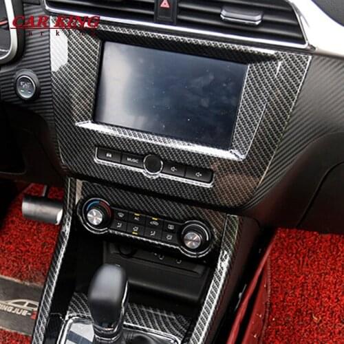 ABS Chrome And Carbon Fibre For MG ZS 2018 Accessories Car Styling Car Navigation Panel Cover Trim Sticker 1pcs