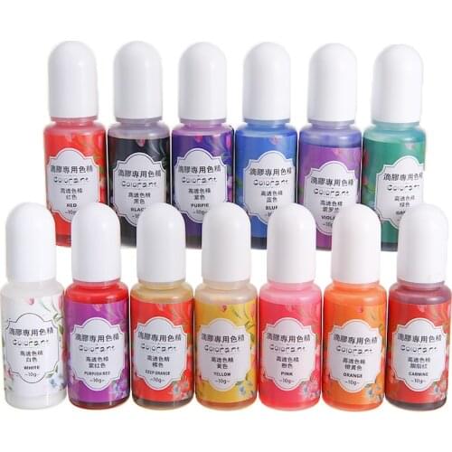 13 Colors 10 Grams Epoxy UV Resin Coloring Dye Colorant Pigment DIY Craft Liquid Epoxy Pigment For Jewelry Soap Making