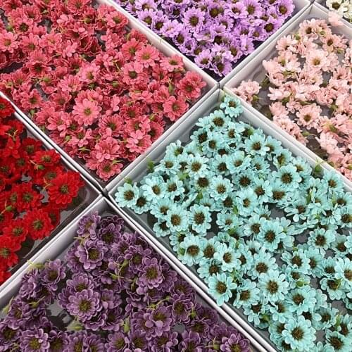 50pcs Artificial Soap Chrysanthemum For Flower Arrangement Wedding Bouquet Party Birthday Souvenirs Gifts Favor Home Decoration