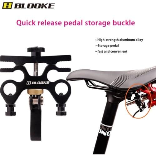 BLOOKE Pedal For Folding Bicycles Quick Release Device For Pedals Aluminum Alloy Placement Buckle For Bicycle MTB Road Vehic