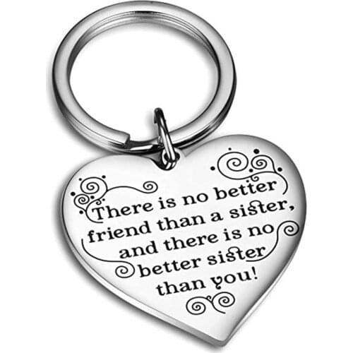 Best Friend Sister Love Heart Keychain Fashion HandBag Pendant Key Holder Charm Cute Car Key Ring for Women Gifts