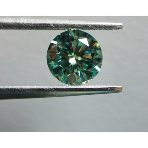 Mosangnai 9.0 MM 3.0 Carat Lab Grown Green Round Moissanite Diamond For Engagement Ring Making