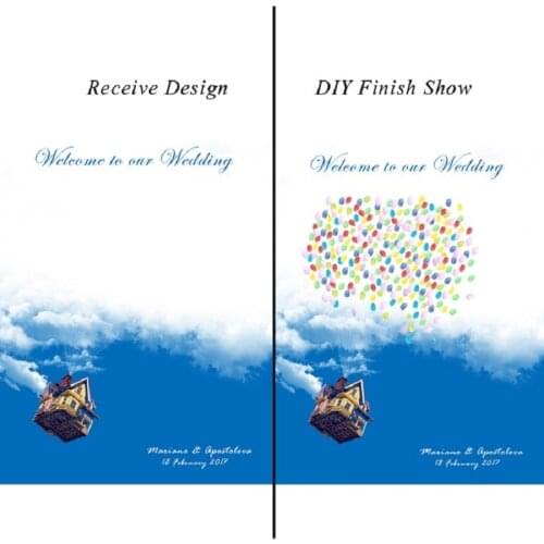 New Creative Customized Wedding Fingerprint Signature Painting Guest Book Wedding Supplies