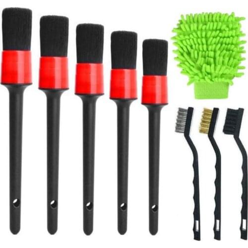 New Auto Detailing Cleaning Brush Set Car Cleaning Tool Kit Soft Car Wheel Cleaning Kit Professional Car Detail Cleaner Set