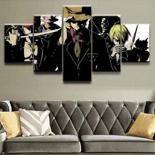 5 Piece Wall Art Canvas Pirate King Posters Pictures Home Room Modern Anime Decor Prints Living Room Decoration Paintings
