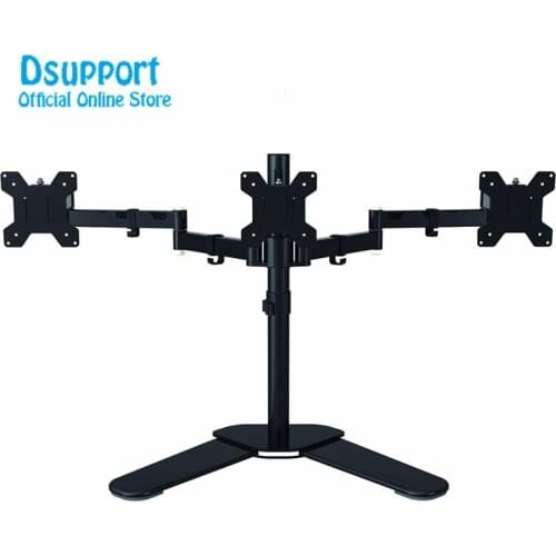 Fully Adjustable Triple Arm LCD LED Monitor Stand Desk Mount Bracket for 13"-27" Screens 180 Pull Out Swivel Arm ML6463