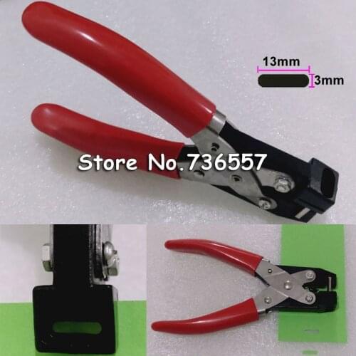 PVC Card Hand Slot Puncher Hole Punch PVC Tag Office 3*13mm flat hole