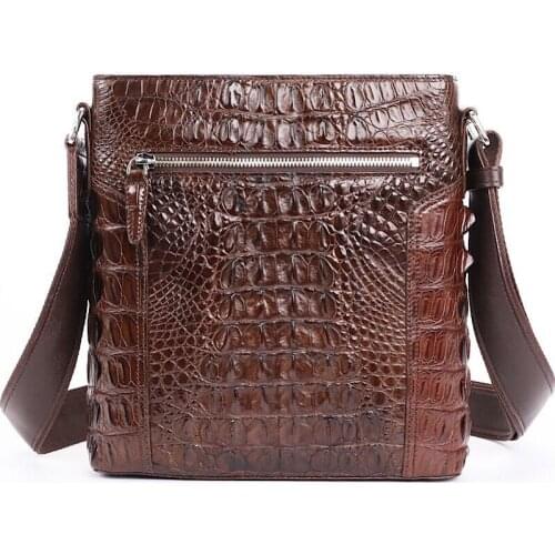 2021 Luxury Crocodile Briefcase Zipper Closure Mens Alligator Skin Male Crossbody Shoulder Bag Man Messenger Bag