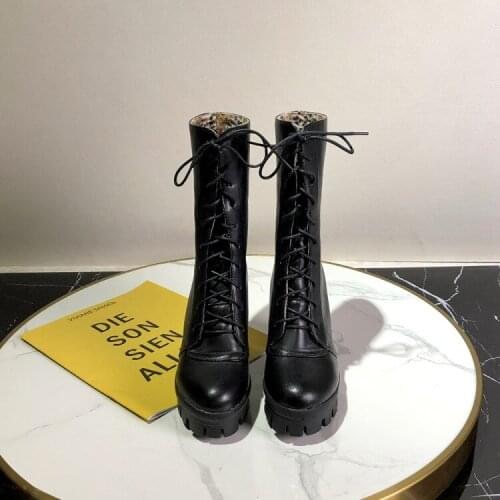 Big Size boots women shoes martin boots for women ladies boots shoes woman winter Cross binding waterproof table