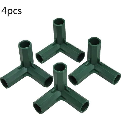 4Pcs Plastic Gardening Pillar Connectors Vegetable Garden Climb Plant Awning Joints Greenhouse Bracket Joints Garden Tool