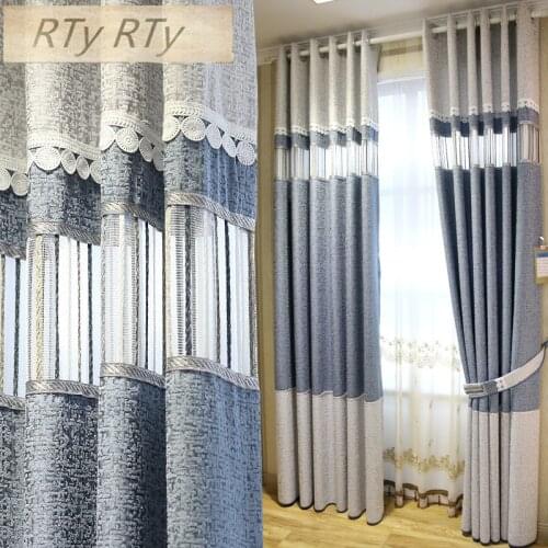 Modern Stripe luxury Blackout curtain for Window Curtains for Living Room Elegant Drapes European Curtains for bedroom
