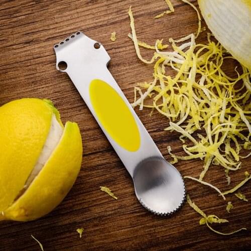 3-In-1 Citrus Zester Stainless Steel Lemon Zester Peeler Fruit Grater Kitchen Tool Bar Gadget Multi-function Orange Peeler