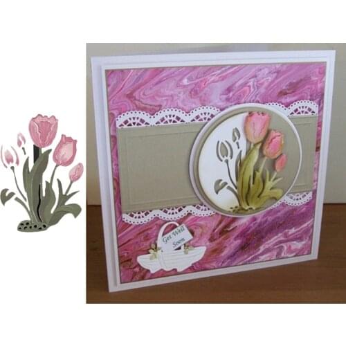 Tulip Flower Metal Cutting Dies Stencils for DIY Scrapbooking Album Stamp Card Embossing New 2019 Die Cut