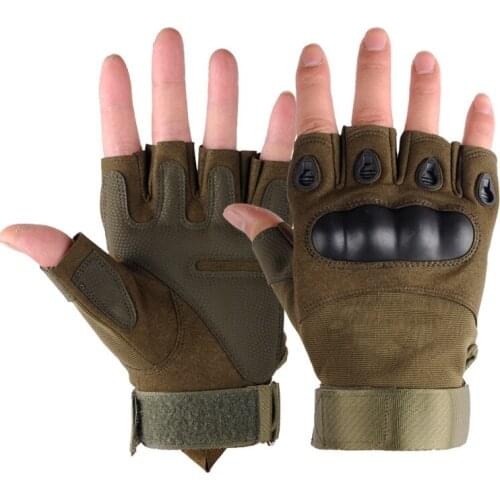 Boyiexin Half-Finger Military Gloves Hard Knuckle Motorcycle Tactical Combat Training Army Shooting Outdoor Gloves