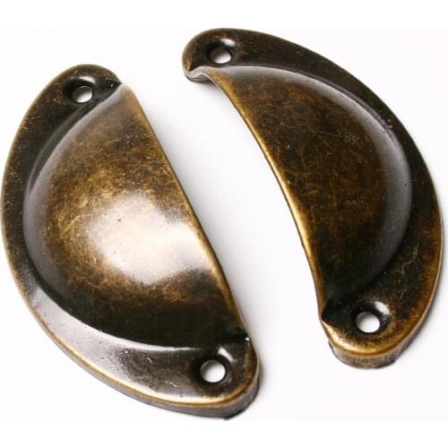 10pcs/lot Kitchen Cupboard Door Cabinet Cup Drawer Furniture Antique Shell Pull Handle Knob