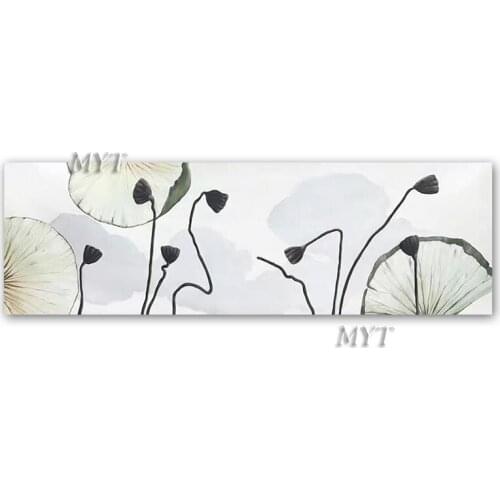 100% Handpainted Lotus Pond Paintings Modern Artwork Oil Painting On Canvas Home Decoration Living Room Pictures No Framed