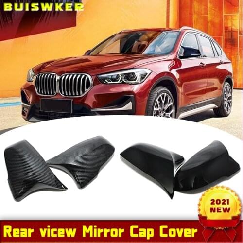 2pcs Side Wing Excellent Black For BMW 2 series Z4 x1 x2 F48 F49 F45 F46 F39 F53 G39 Carbon Fiber Pattern Mirror Cover caps