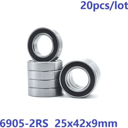 20pcs/lot 6905RS 6905-2RS 6905 ball bearing 25*42*9 Deep Groove Ball Bearing 25x42x9 mm RS 2RS