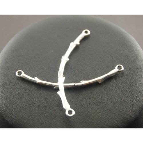 20 pcs Silver Color/Bronze Filigree Leaf Branch Charm Connector 60x5mm Fit Jewelry Making