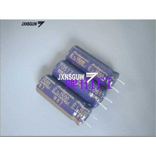 20PCS NEW RUBYCON MBZ 6.3V1500UF 8X20MM Blue gold Aluminum electrolytic capacitors 1500uF/6.3v 105 degrees 1500UF 6.3V