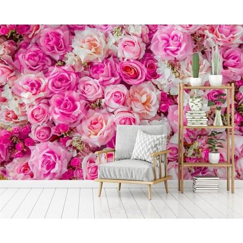 Bacal Custom wallpaper Nordic modern pink roses TV background wall home decoration living room bedroom murals 3d wallpaper