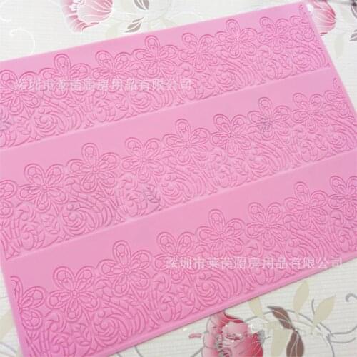 39*29CM BIG Size Flower Cake Mold Decorating Fondant Silicone Mold Sugar Lace Mat Embossing Mold H890