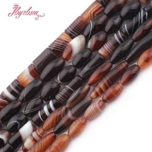 Natural Botswana Agates Olivary Rice Loose Beads Natural Stone Beads For DIY Bracelet Necklace Jewelry Making Strand 15"