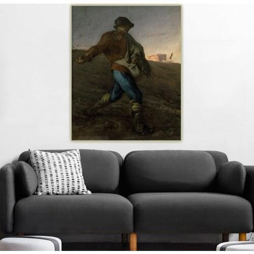 Citon Jean Francois Millet《The Sower, 1850》Canvas Art Oil Painting Artwork Poster Picture Wall Decor Backdrop Home Decoration
