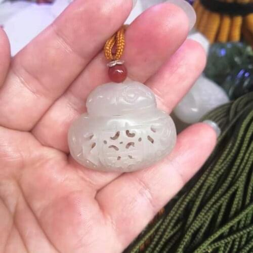Really natural hetian White jade Pendants Handcarved hollow Pendant jade pendant men women pendant jade gift for friends jewelry