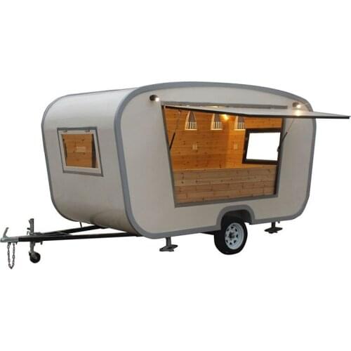 China Custom Mobile Street Fast Vending Carts Fast Food Ice Cream Truck Car Van Food Trailers with Freezer for Sale Europe