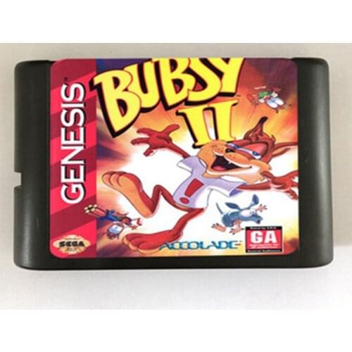 Bubsy II Game Cartridge Newest 16 bit Game Card For Sega Mega Drive / Genesis System