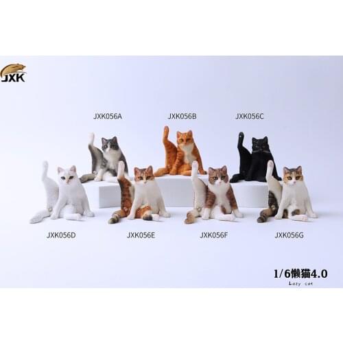 JXK 1/6 Lazy Cat with Sofa 4.0 Model Cute Pet Orange Cat Animal Figure Collector Decor Toy Handmade Oenaments Adults Kids Gift