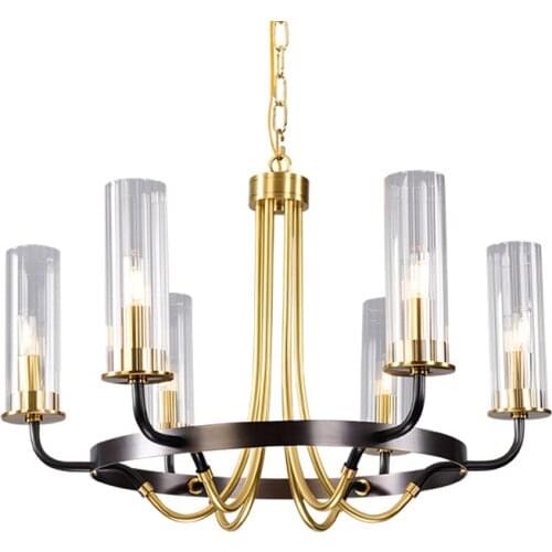 Postmodern creative chandelier luxury living room copper chandelier restaurant light simple lampadari model room bedroom lamp
