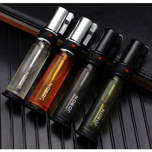 Creative Straight Jet Flame Transparent Wisible Gas Window Grinding wheel ignition Lighter Cigar Tobacco Pipes Accessories