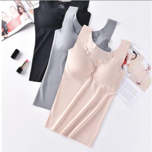 Ice Silk Vest T-shirt Ladies Comfortable Sleep Vest Seamless Underwear Push-up Seamless Short Top Нижнее белье из ледяного шелка