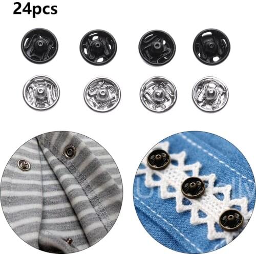 24pcs 1/6 Dolls Mini Button Buckle DIY Clothes 5mm Metal Buckle Invisible Snap for doll Clothing Sewing Accessories