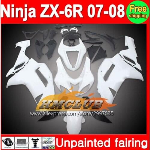 Body Unpainted Full Fairing Kit For KAWASAKI NINJA ZX-6R 07-08 ZX6R ZX 6R 6 R ZX636 636 ZX-636 07 08 2007 2008 Fairing