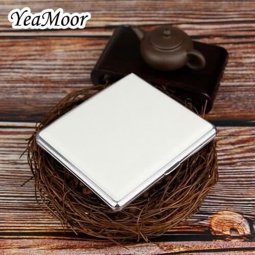 New White Cigarette Case Open-Close Style Cigarettes Case pu Leather Cover 20pc Normal Cigarettes Capacity Box Smoking Box