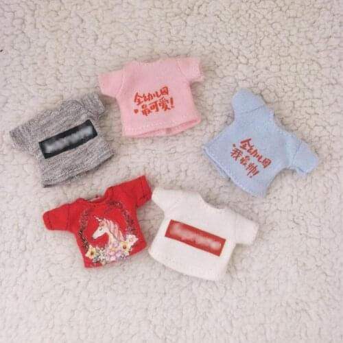 Ob11 doll clothes short-sleeved T-shirt with 1 / 12bjd doll clothes molly cute top doll clothes accessories toys pants bjd