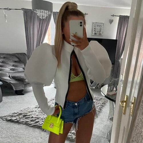 Y2K Solid Sheath Women Coat harajuku High Street Irregular Undefined Oversize Sleeve Turtleneck Zipper Female Streetwear