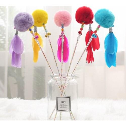 Cat Stick Cat Interactive Toy Natural Wind Fairy Wand With Small Bell Mouse Cage Toys Plastic Artifi Feather Funny Stick Feather