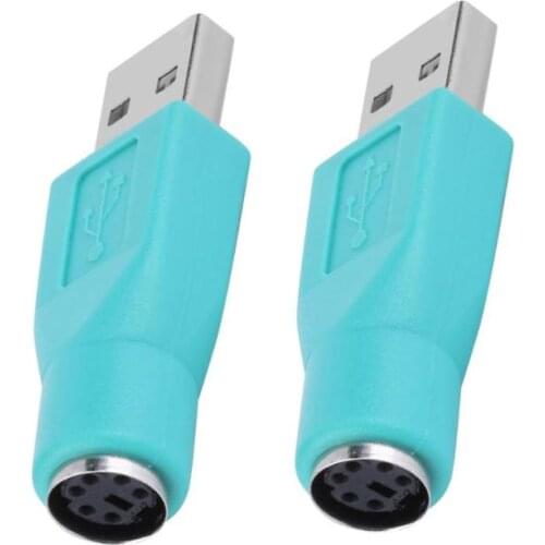 2Pcs PS/2 Female to USB Male Adapter Converter Connector for PS2 Computer PC Laptop Keyboard Mouse Mouse Mice