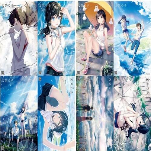 Eight sheets Anime Weathering With You / Weather Child Poster Wall Decoration Painting of Home Room 42x29cm