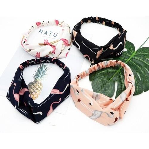 Fashion Retro women Cross Print Headbands Turban Elastic Hair band Head Wrap Accessories Bandanas Boho HairBands Girls Headwear