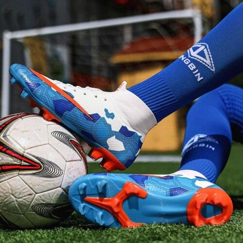 Professional Long Spikes Shoes Men Football Trainers Boots Foot Protect Grass Sock Sneakers Men Soccer Shoes Outdoor Sports 2020