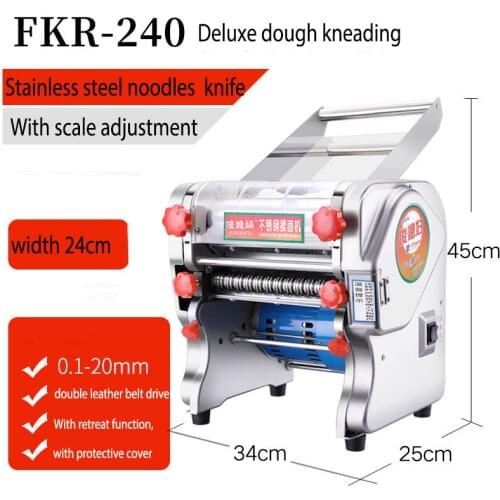 Commercial Kneading Machine electric noodles Pasta Maker stainless steel press roller Adjustable thickness Dough Dumpling Wrappe